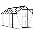 vidaXL Szklarnia z ramą podstawy, antracytowa, aluminium, 7,03 m²