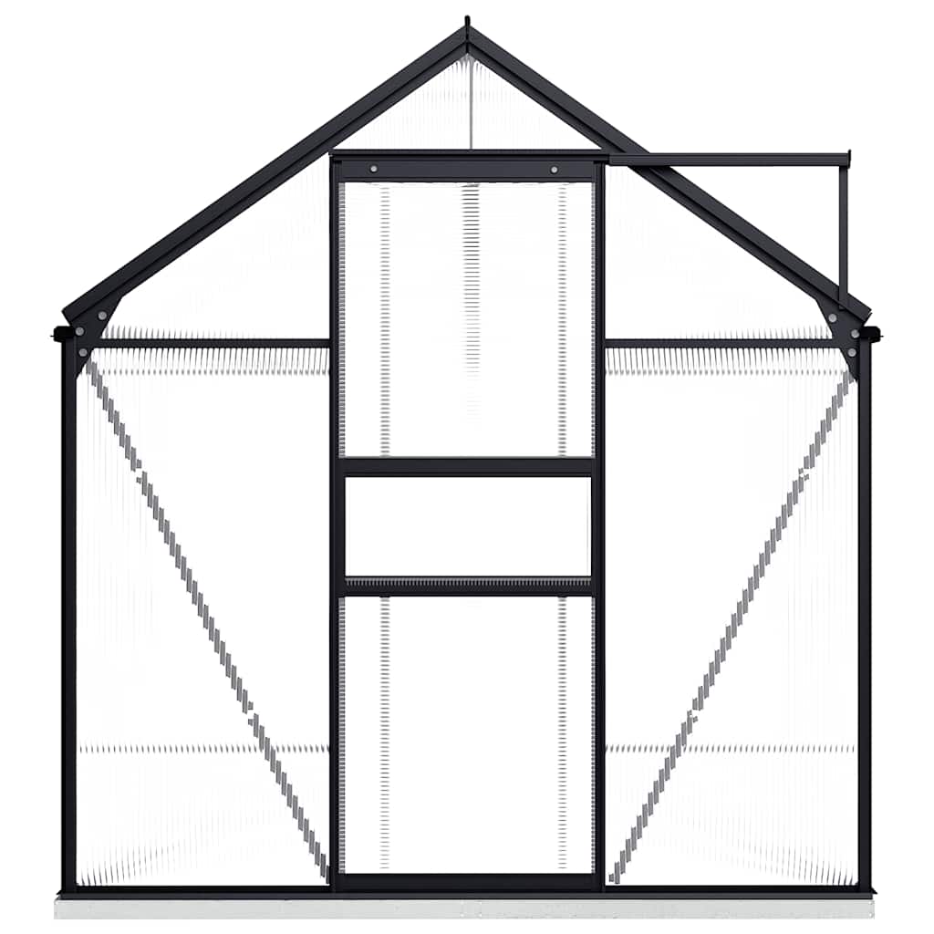 vidaXL Szklarnia z ramą podstawy, antracytowa, aluminium, 7,03 m²