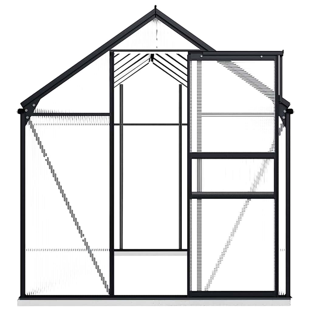 vidaXL Szklarnia z ramą podstawy, antracytowa, aluminium, 7,03 m²