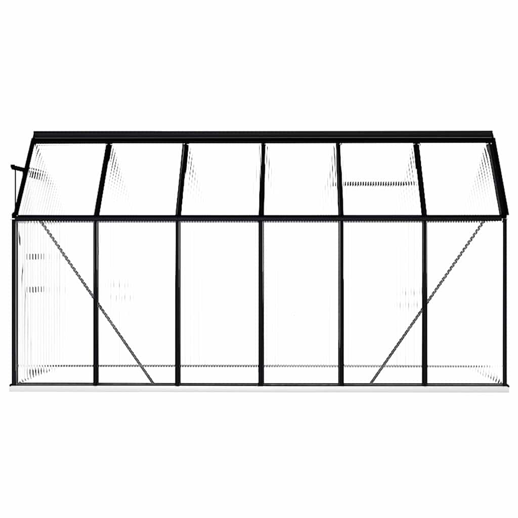 vidaXL Szklarnia z ramą podstawy, antracytowa, aluminium, 7,03 m²