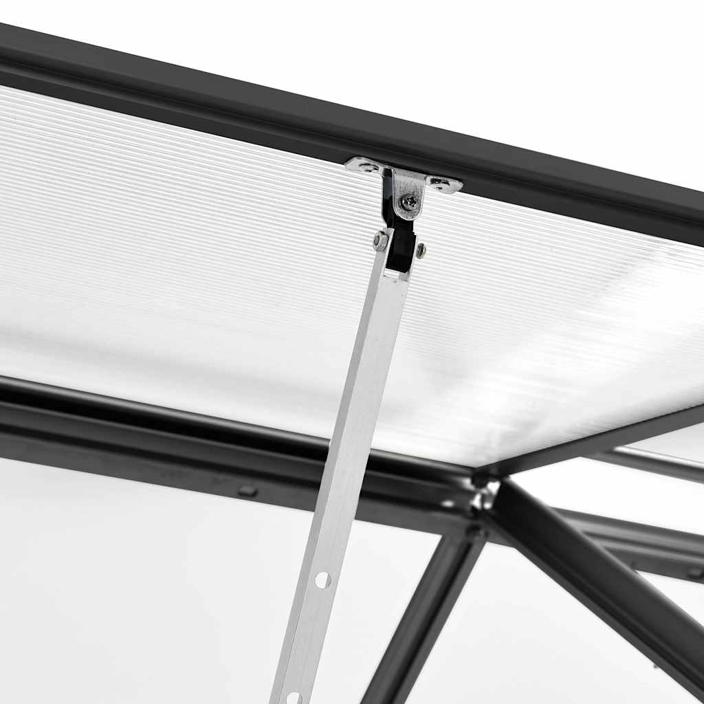 vidaXL Szklarnia z ramą podstawy, antracytowa, aluminium, 7,03 m²