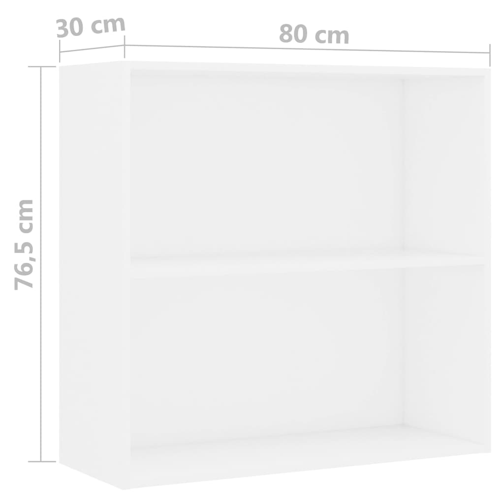 vidaXL Regał, biały, 80x30x76,5 cm, materiał drewnopochodny