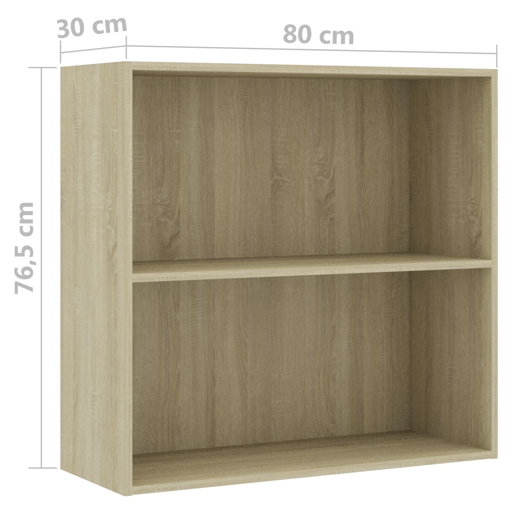 vidaXL Regał, dąb sonoma, 80x30x76,5 cm, materiał drewnopochodny