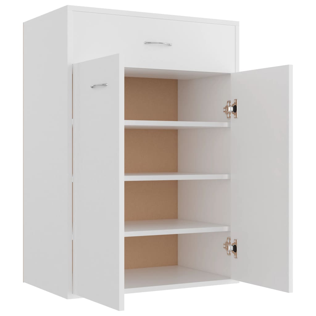 vidaXL Szafka na buty, biała, 60x35x84 cm, materiał drewnopochodny