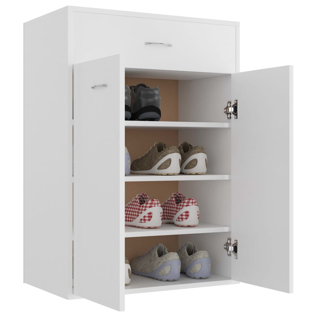 vidaXL Szafka na buty, biała, 60x35x84 cm, materiał drewnopochodny