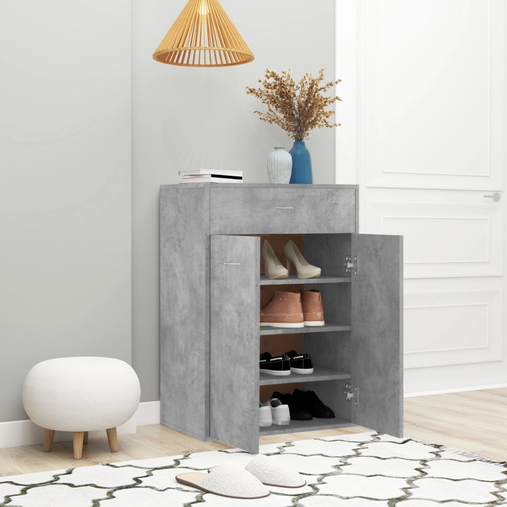 vidaXL Szafka na buty, szarość betonu, 60x35x84 cm