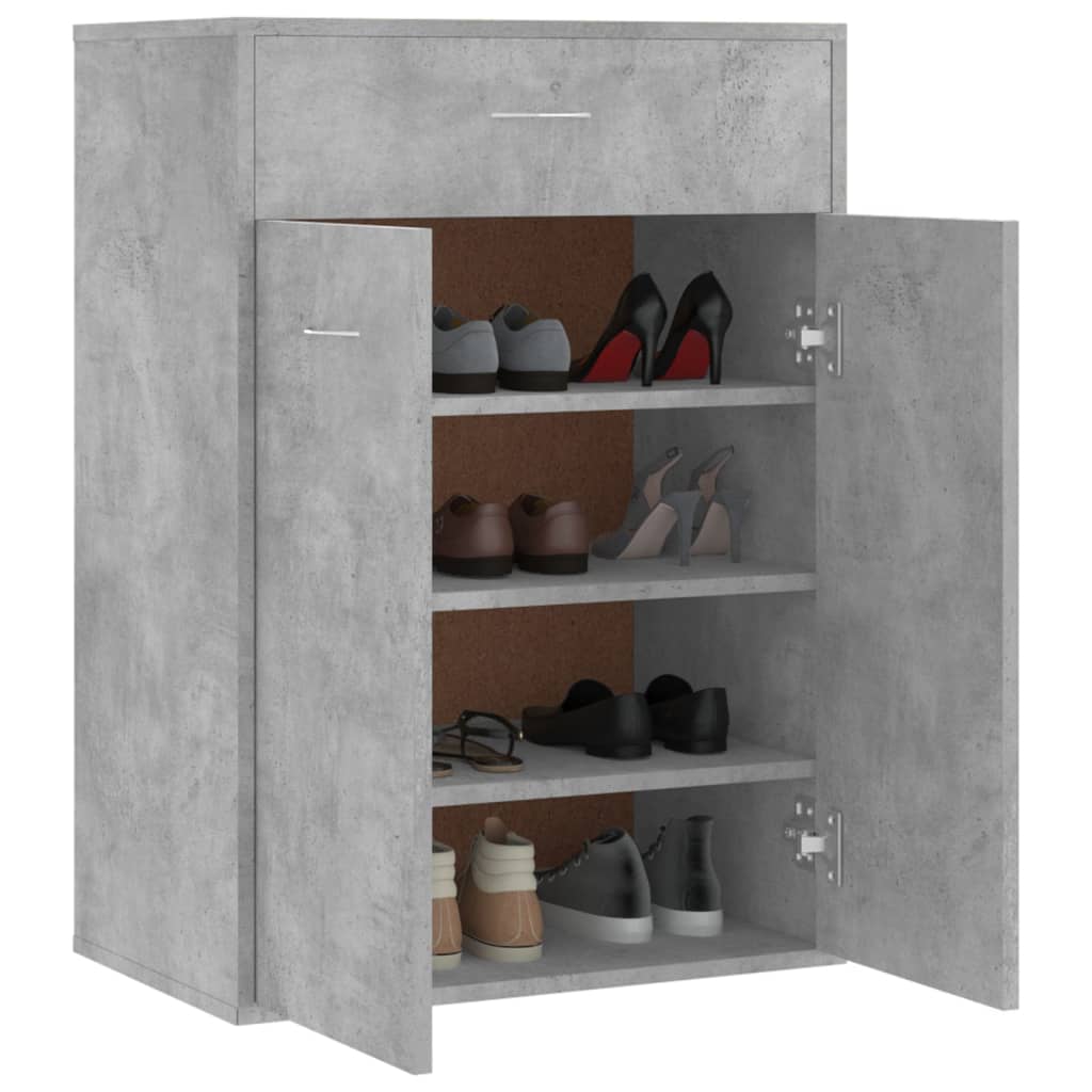 vidaXL Szafka na buty, szarość betonu, 60x35x84 cm