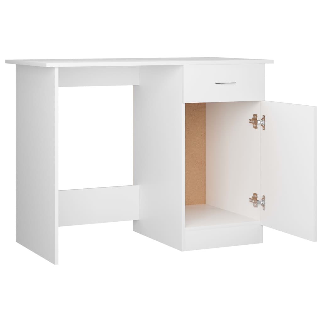 vidaXL Biurko, białe, 100x50x76 cm, materiał drewnopochodny