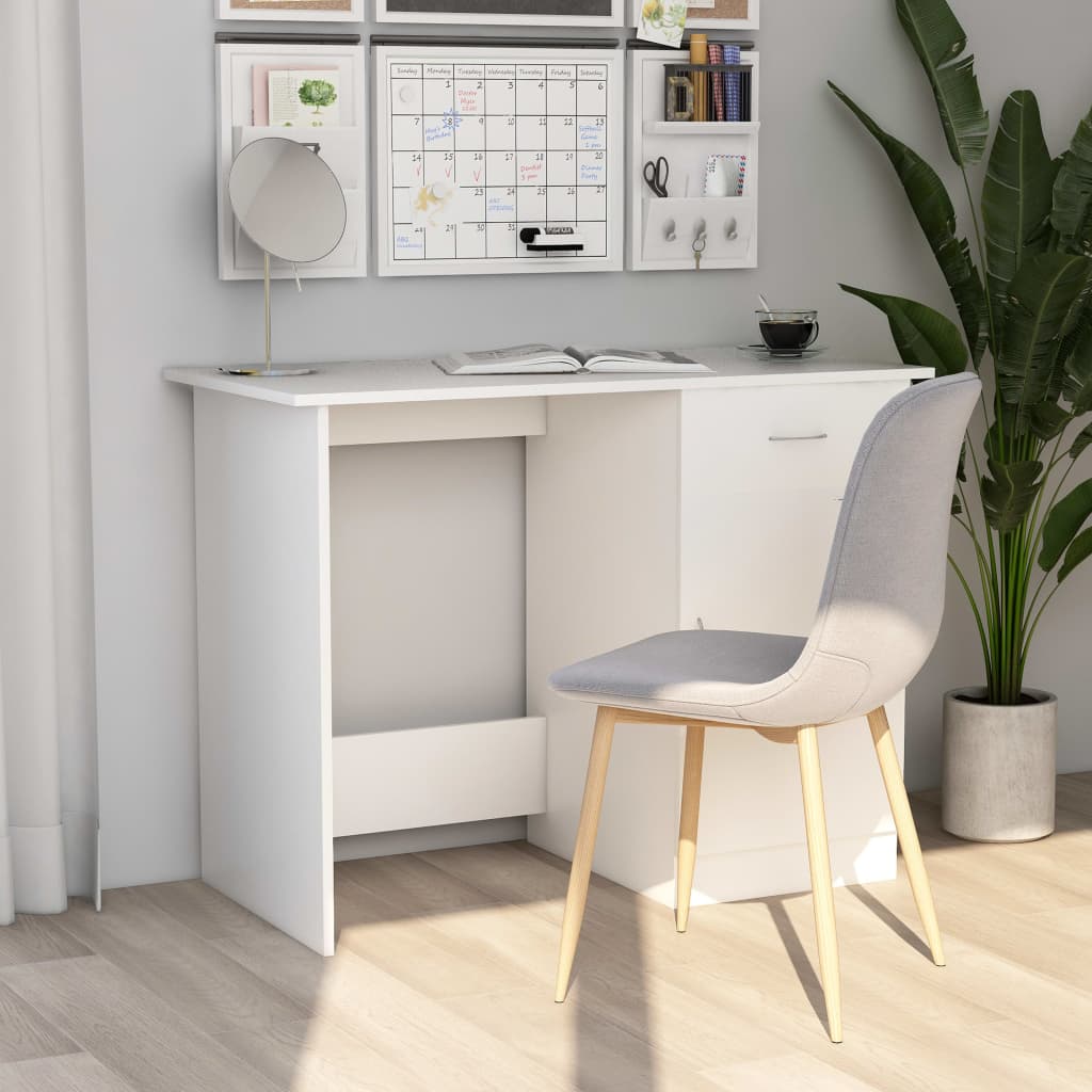 vidaXL Biurko, białe, 100x50x76 cm, materiał drewnopochodny