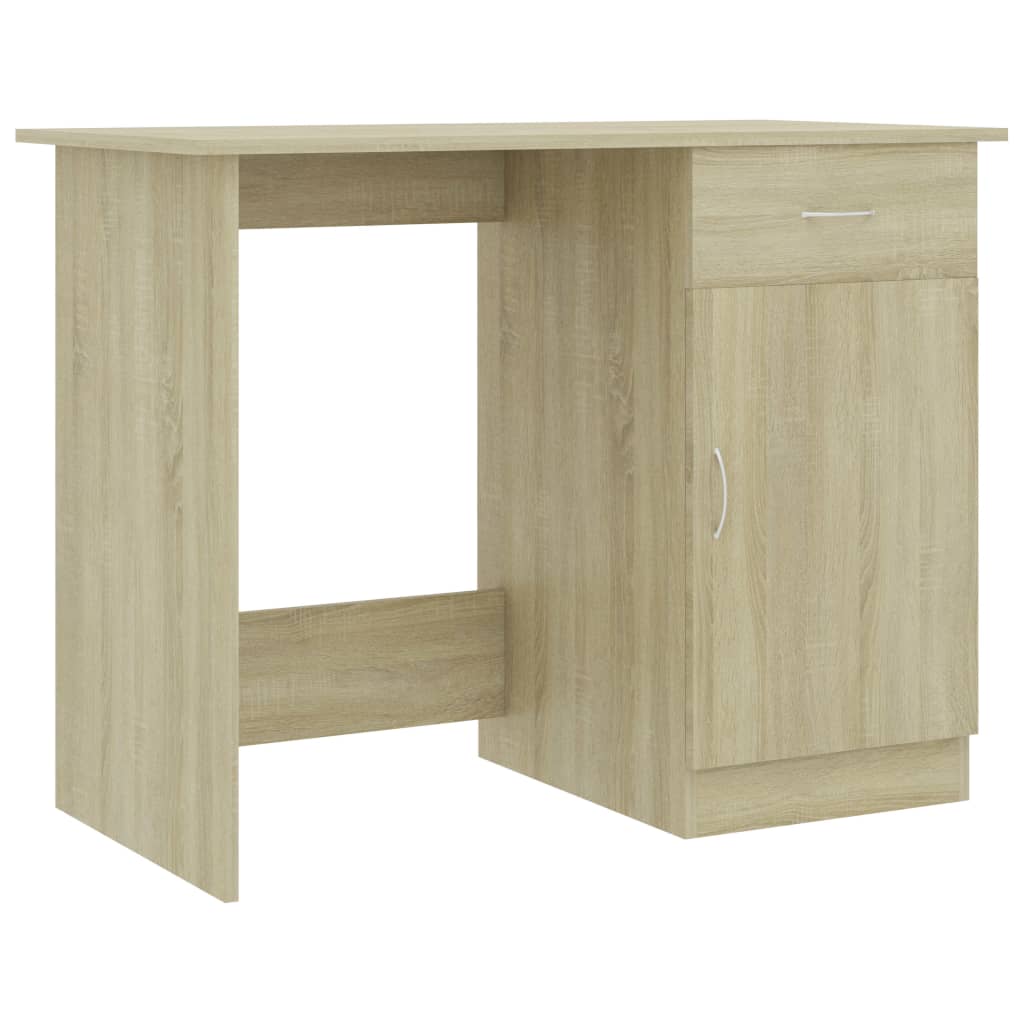 vidaXL Biurko, dąb sonoma, 100x50x76 cm, materiał drewnopochodny