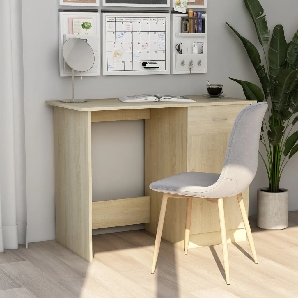 vidaXL Biurko, dąb sonoma, 100x50x76 cm, materiał drewnopochodny