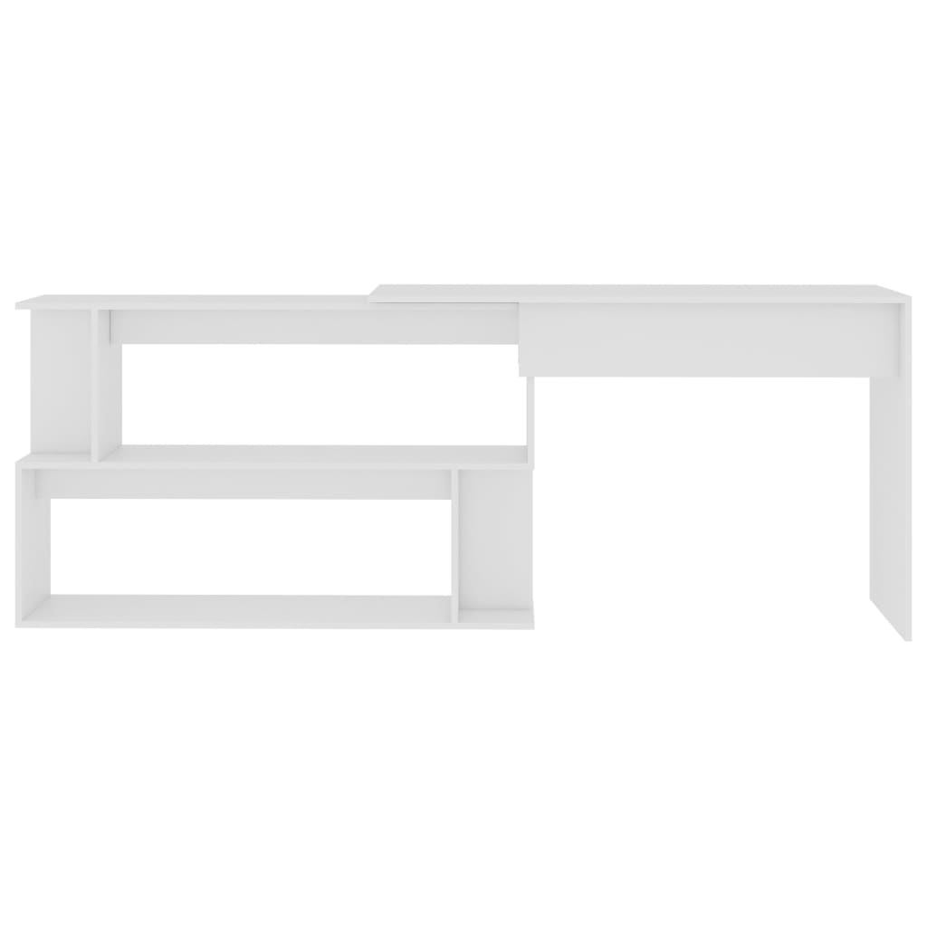 vidaXL Biurko narożne, białe, 200x50x76 cm, materiał drewnopochodny
