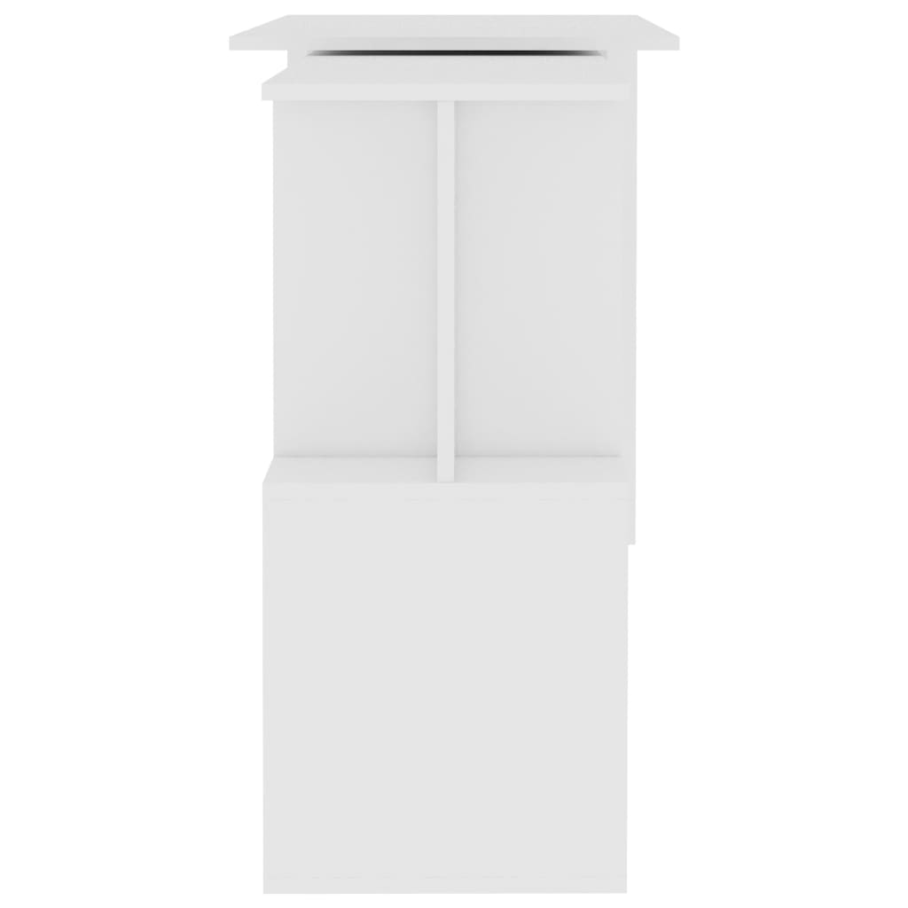 vidaXL Biurko narożne, białe, 200x50x76 cm, materiał drewnopochodny