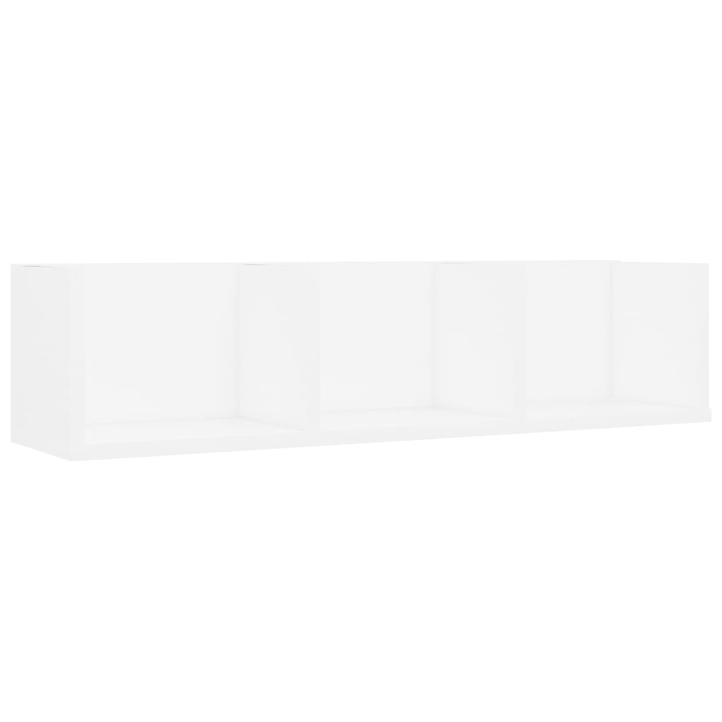 vidaXL Półka na płyty CD, biała, 75x18x18 cm, materiał drewnopochodny