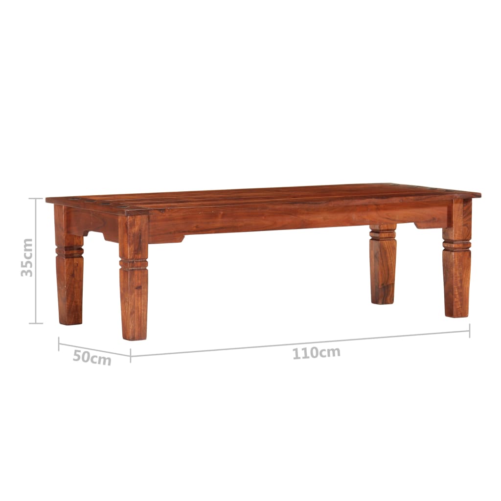 vidaXL Stolik kawowy, 110x50x35 cm, lite drewno akacjowe