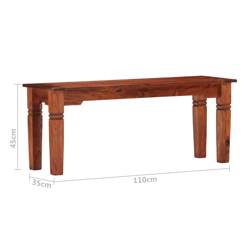 vidaXL Ławka, 110 cm, lite drewno akacjowe