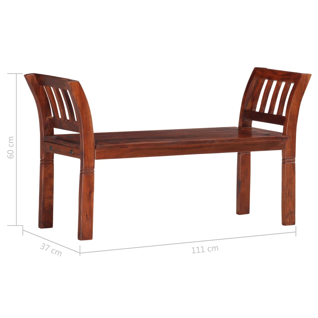 vidaXL Ławka, 111 cm, lite drewno akacjowe
