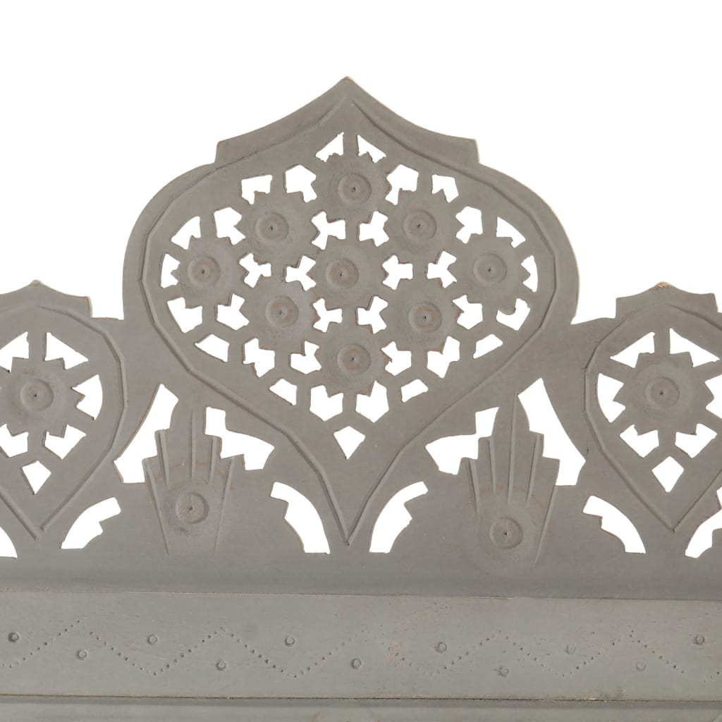 vidaXL Parawan 4-panelowy, rzeźbiony, szary, 160x165 cm, drewno mango