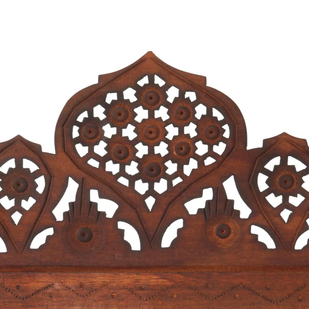 vidaXL Parawan 5-panelowy, rzeźbiony, brąz, 200x165 cm, drewno mango
