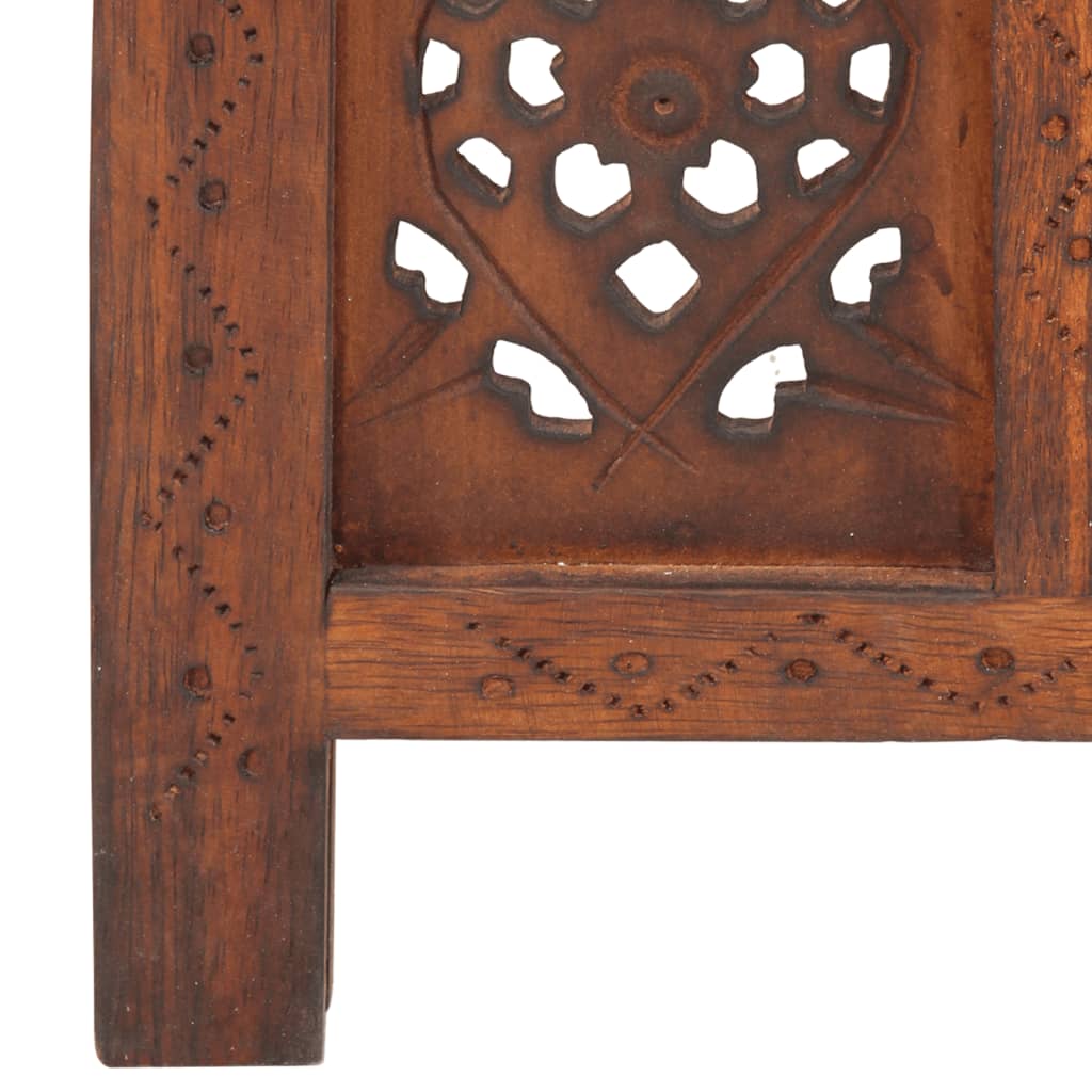 vidaXL Parawan 5-panelowy, rzeźbiony, brąz, 200x165 cm, drewno mango