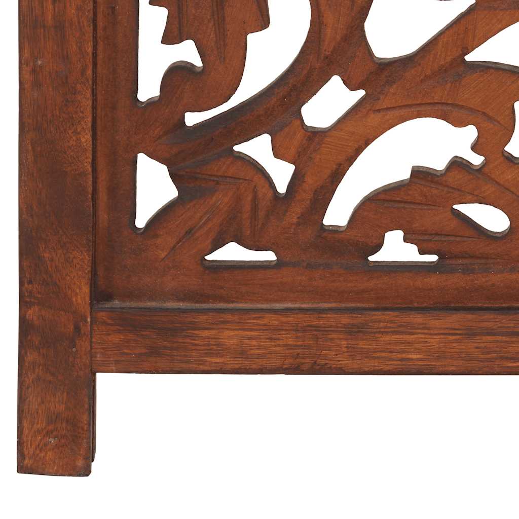 vidaXL Parawan 3-panelowy, rzeźbiony, brązowy 120x165 cm, drewno mango