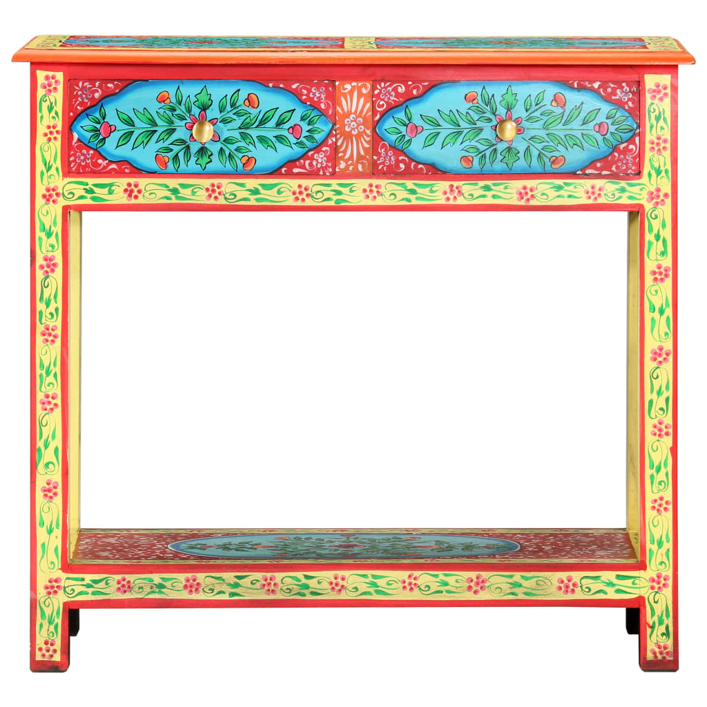 vidaXL Ręcznie malowana konsola, 80x35x75 cm, lite drewno mango