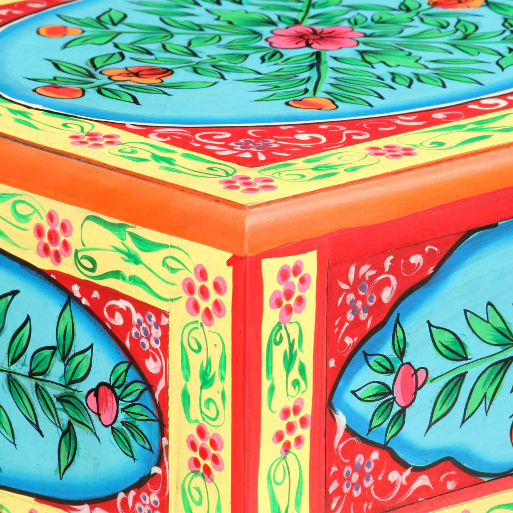 vidaXL Ręcznie malowana konsola, 80x35x75 cm, lite drewno mango