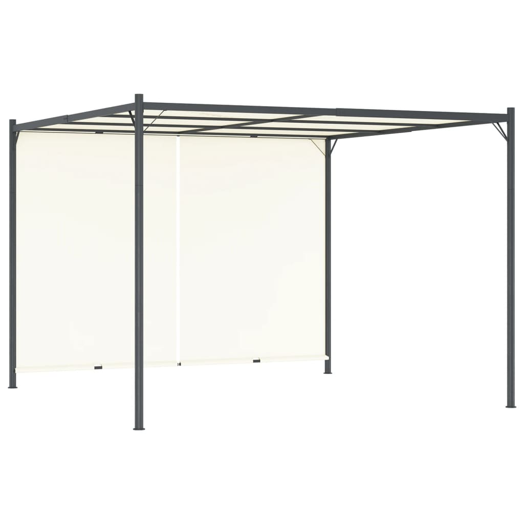 vidaXL Pergola z regulowanym dachem, śmietankowa, 3x3 m, stalowa