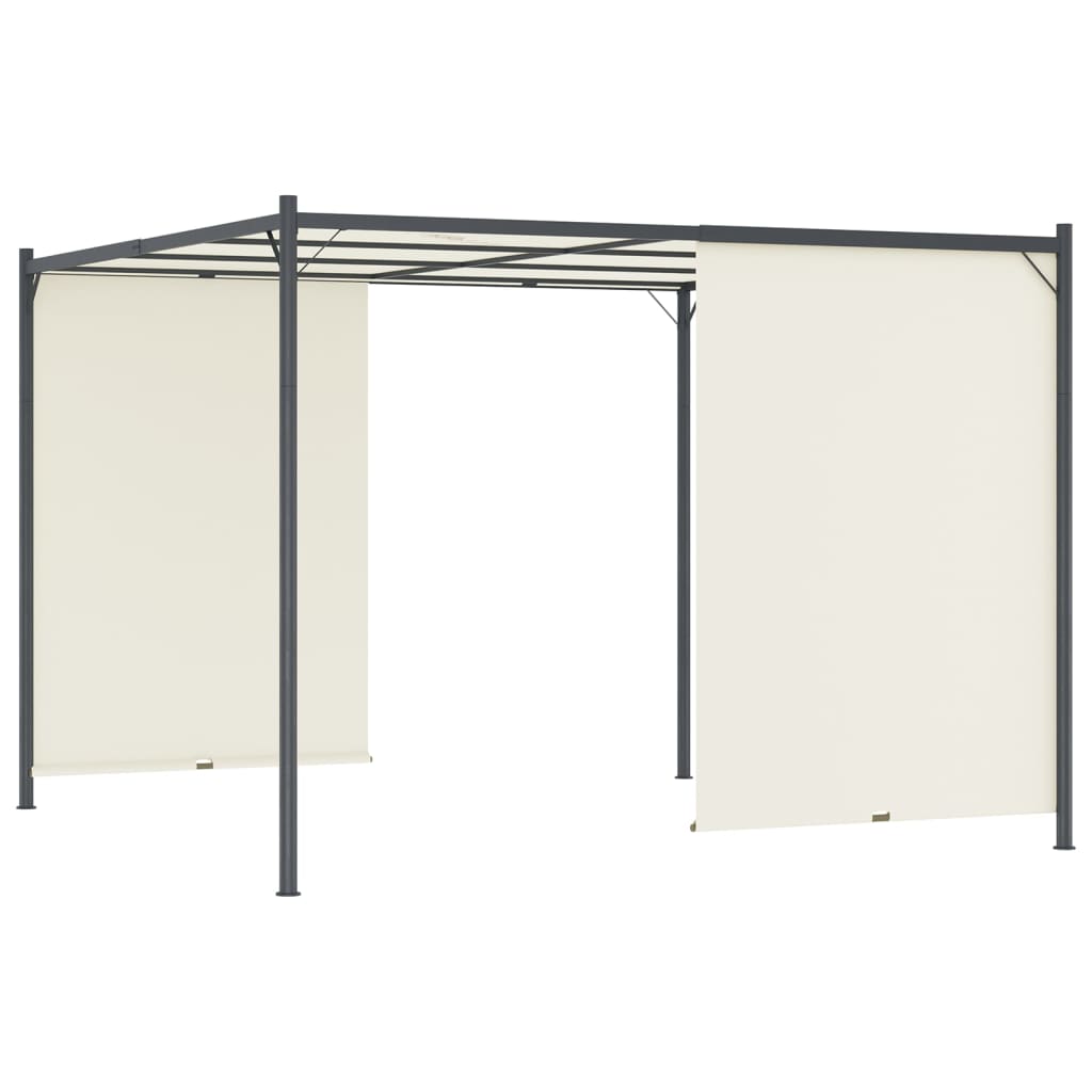 vidaXL Pergola z regulowanym dachem, śmietankowa, 3x3 m, stalowa