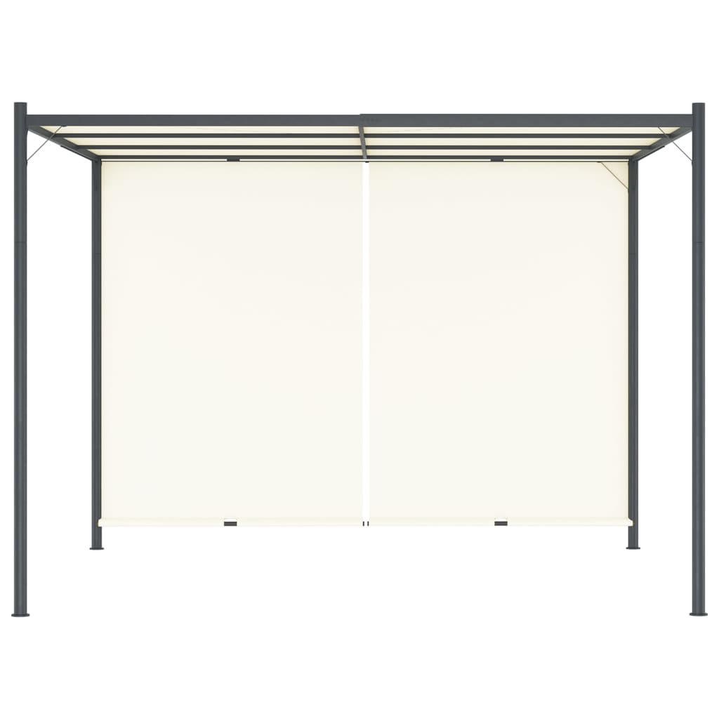 vidaXL Pergola z regulowanym dachem, śmietankowa, 3x3 m, stalowa