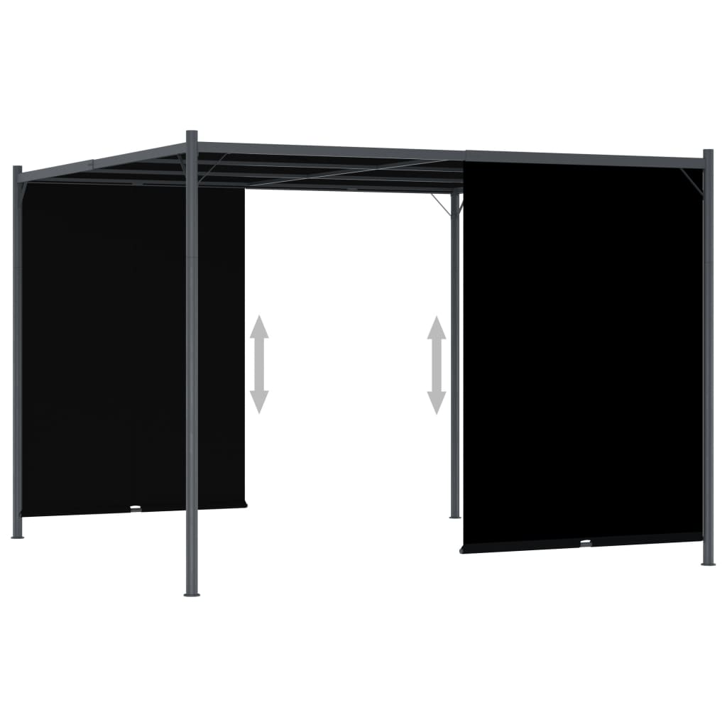 vidaXL Pergola ogrodowa z chowanym dachem, 3x3 cm, antracytowa