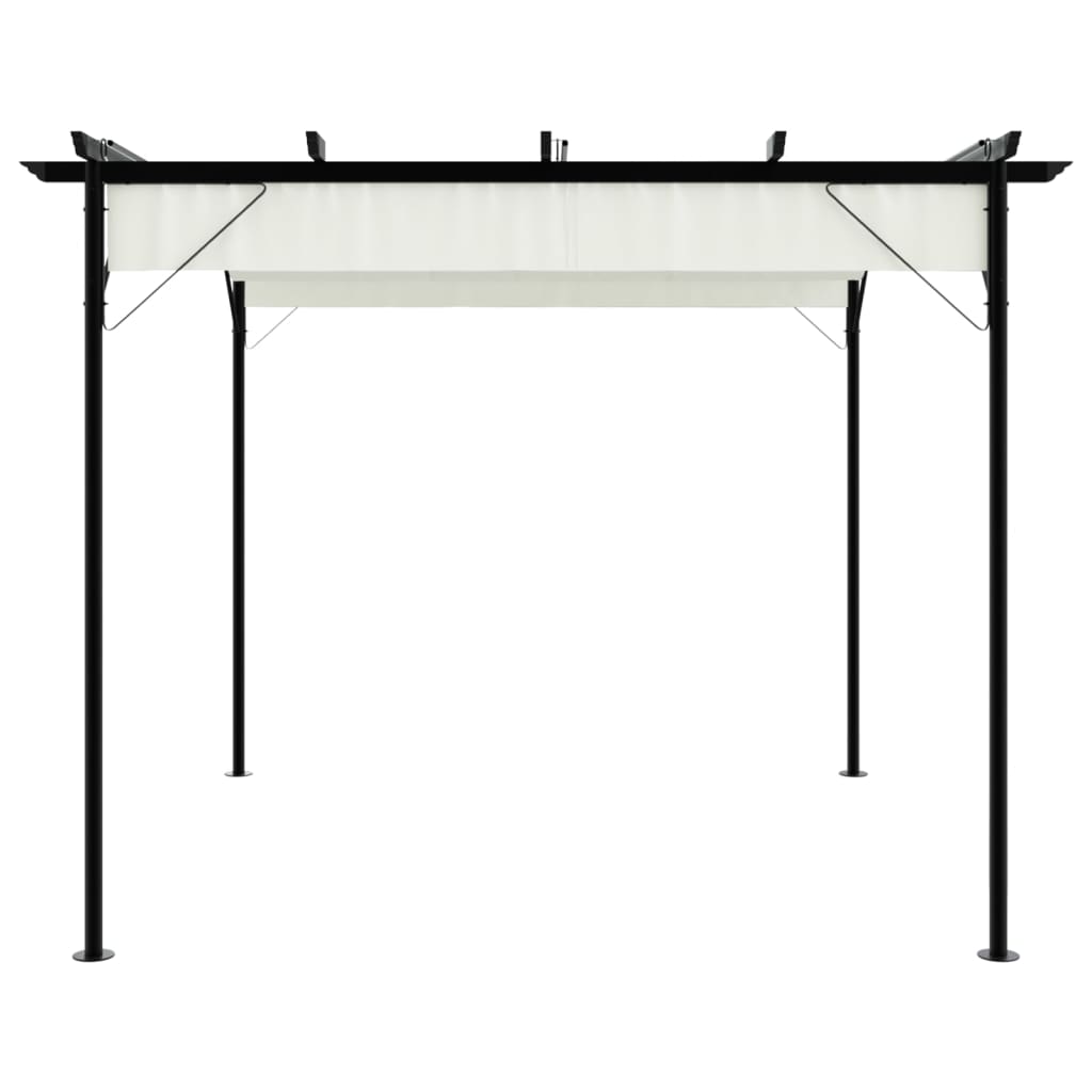 vidaXL Pergola ze zwijanym dachem, śmietankowa, 3x3 m, stalowa