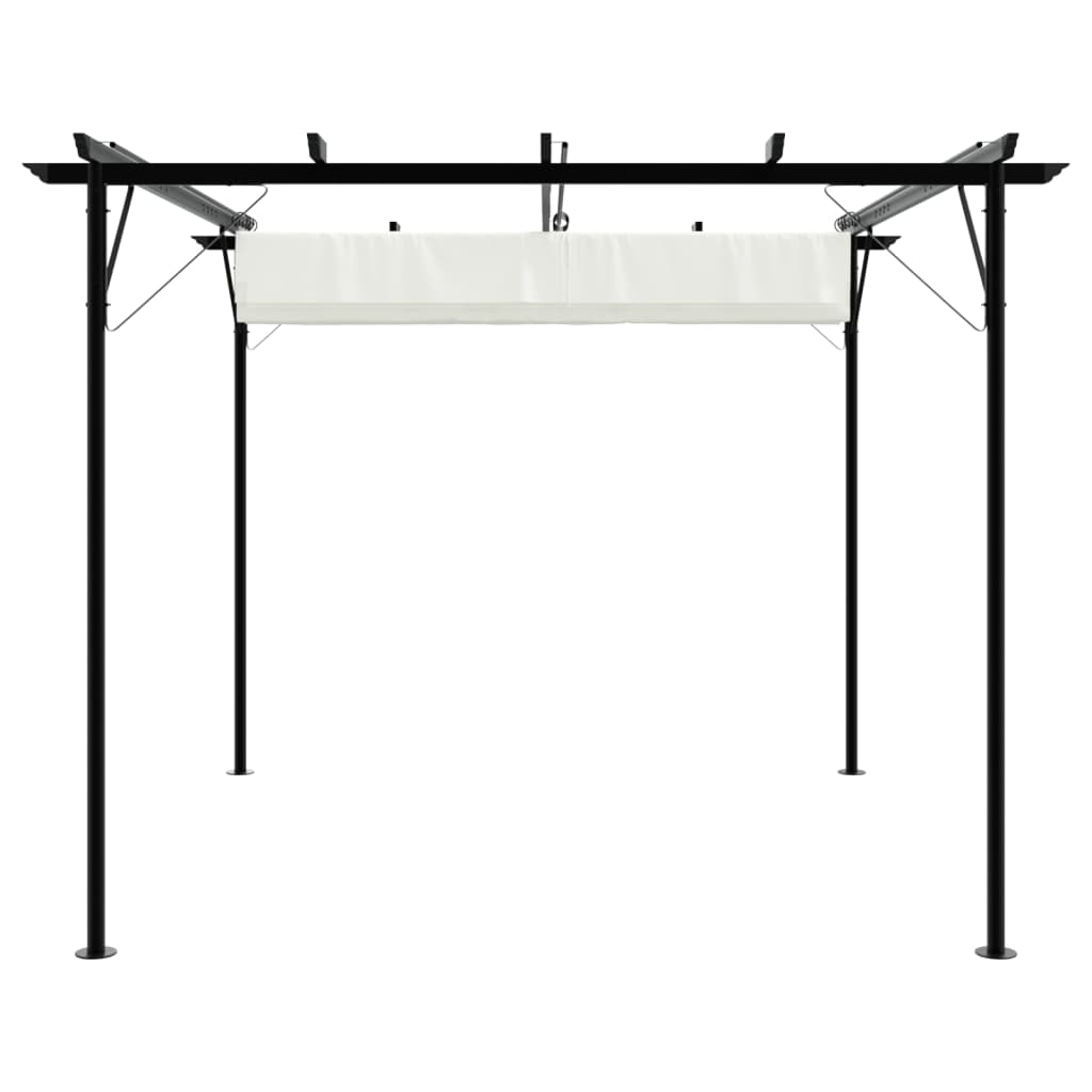 vidaXL Pergola ze zwijanym dachem, śmietankowa, 3x3 m, stalowa
