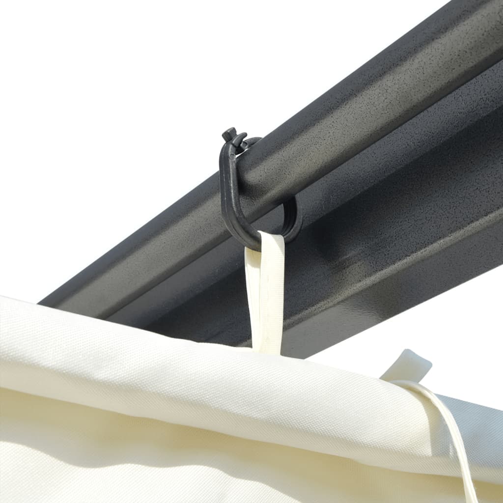 vidaXL Pergola ze zwijanym dachem, śmietankowa, 3x3 m, stalowa