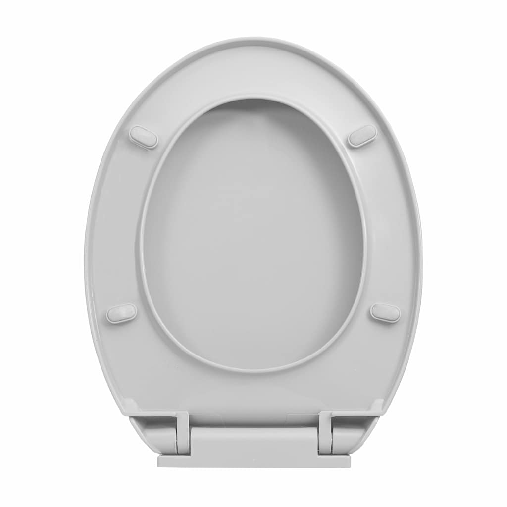 vidaXL Cicho zamykana deska sedesowa, jasnoszara, owalna