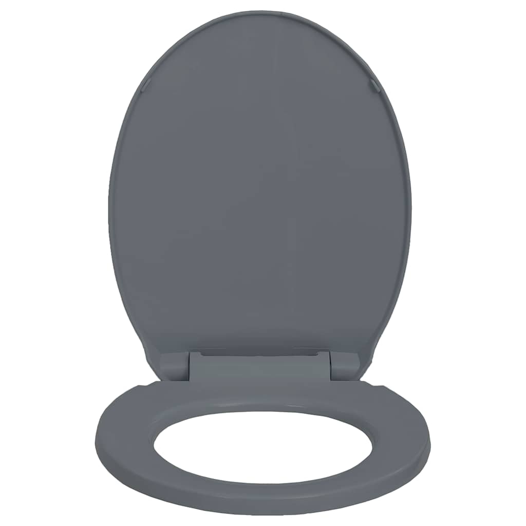 vidaXL Cicho zamykana deska sedesowa, szara, owalna