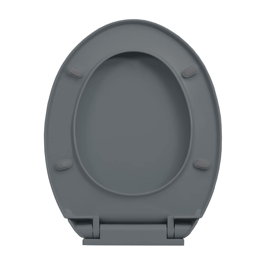 vidaXL Cicho zamykana deska sedesowa, szara, owalna
