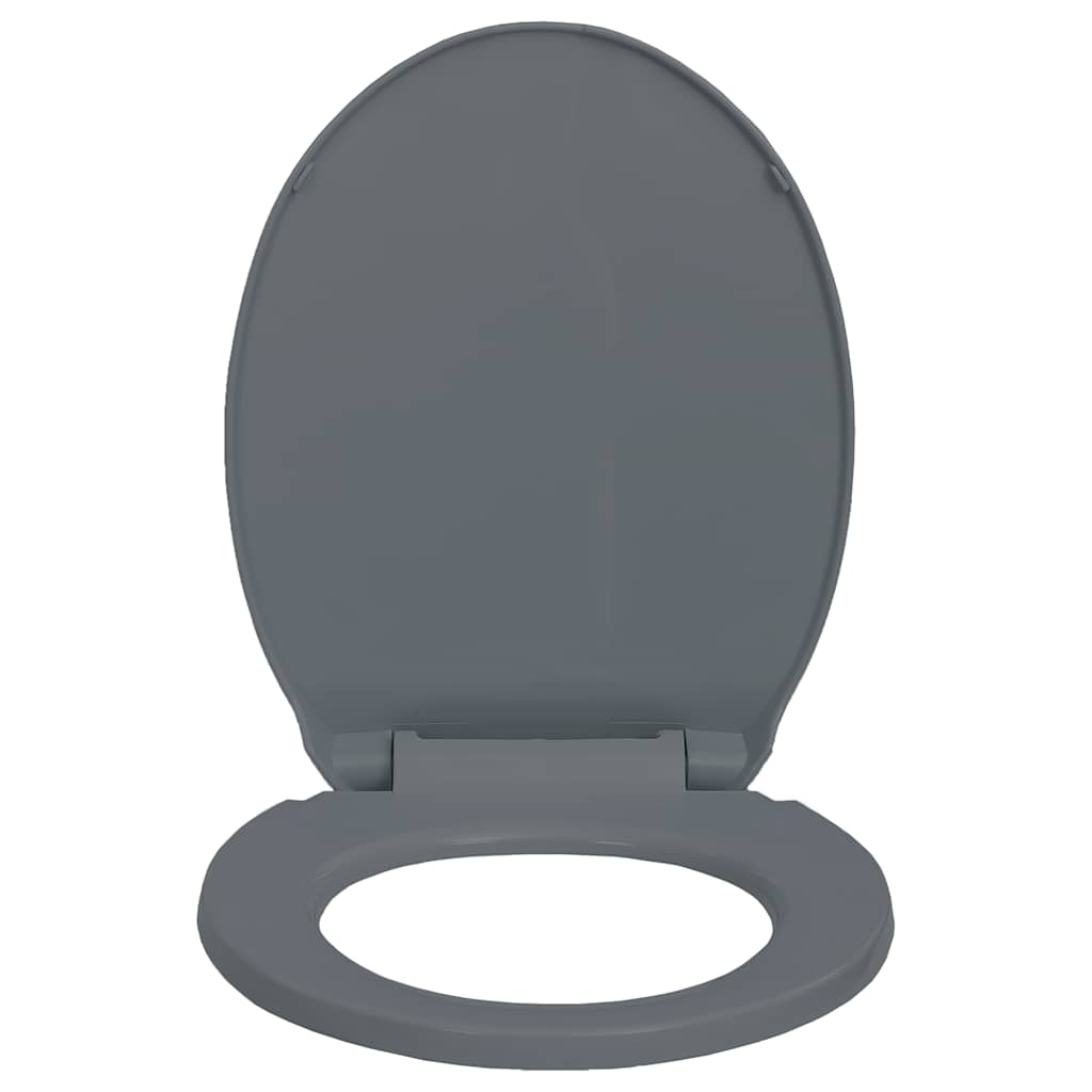 vidaXL Cicha i szybko odpinana deska sedesowa, szara, owalna