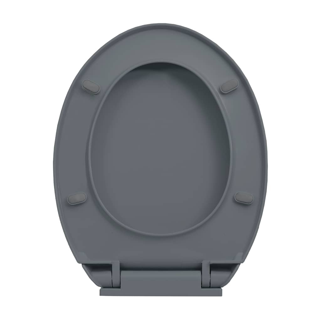 vidaXL Cicha i szybko odpinana deska sedesowa, szara, owalna