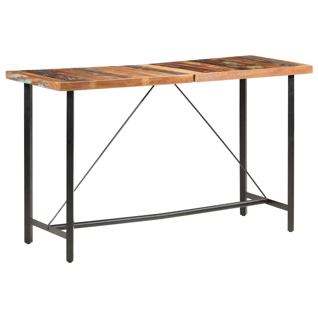 vidaXL Stolik barowy, 180x70x107 cm, lite drewno z odzysku