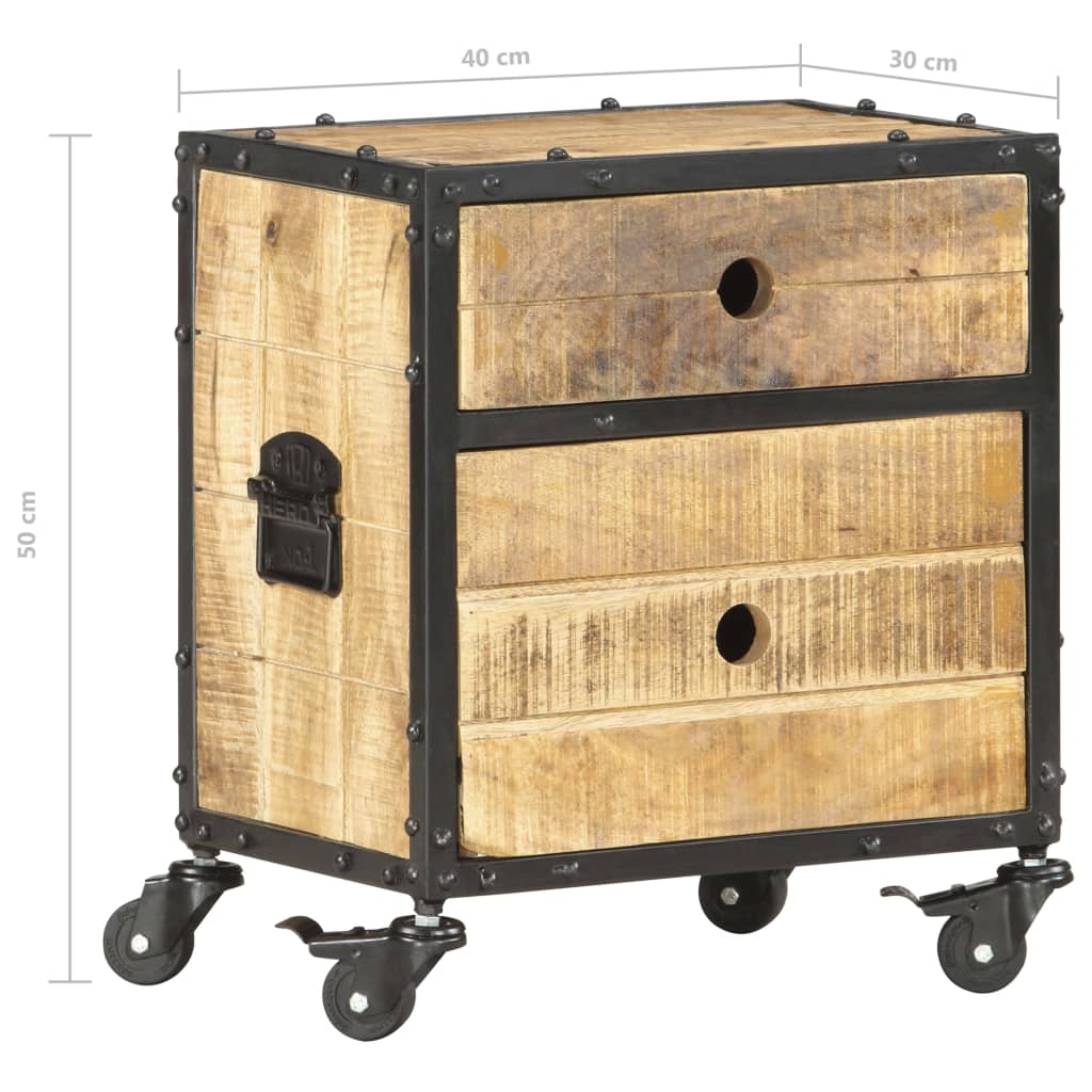 vidaXL Szafka nocna, 40x30x50 cm, surowe drewno mango