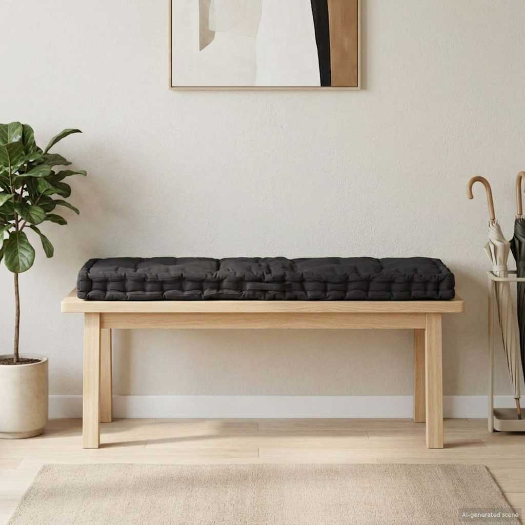 vidaXL Poduszka na podłogę lub palety, bawełna, 120x40x7 cm, czarna