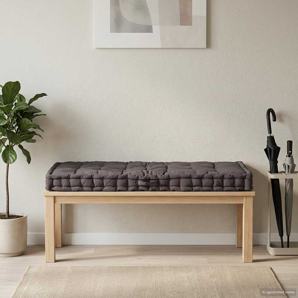 vidaXL Poduszka na podłogę lub palety, bawełna, 120x80x10 cm, antracyt