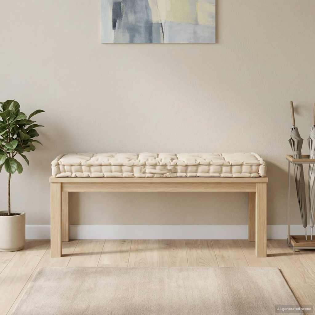 vidaXL Poduszka na podłogę lub palety, bawełna, 120x40x7 cm, beżowa