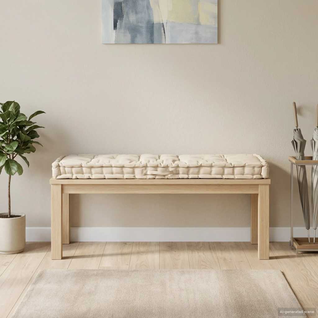 vidaXL Poduszka na podłogę lub palety, bawełna, 120x40x7 cm, beżowa
