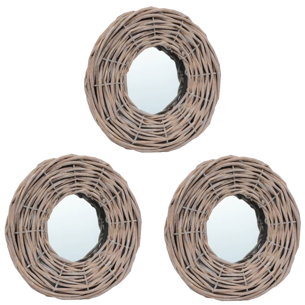 vidaXL Lustra, 3 szt., 15 cm, wiklinowe