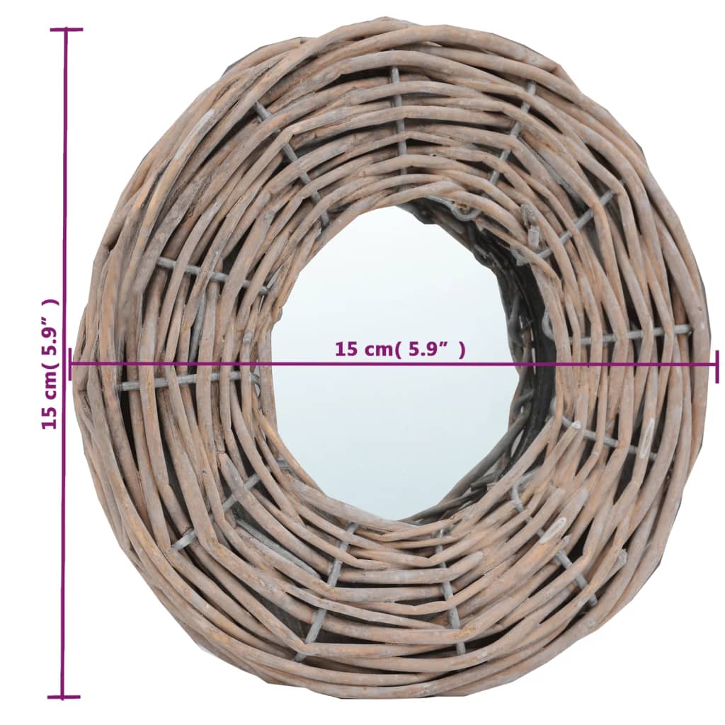 vidaXL Lustra, 3 szt., 15 cm, wiklinowe