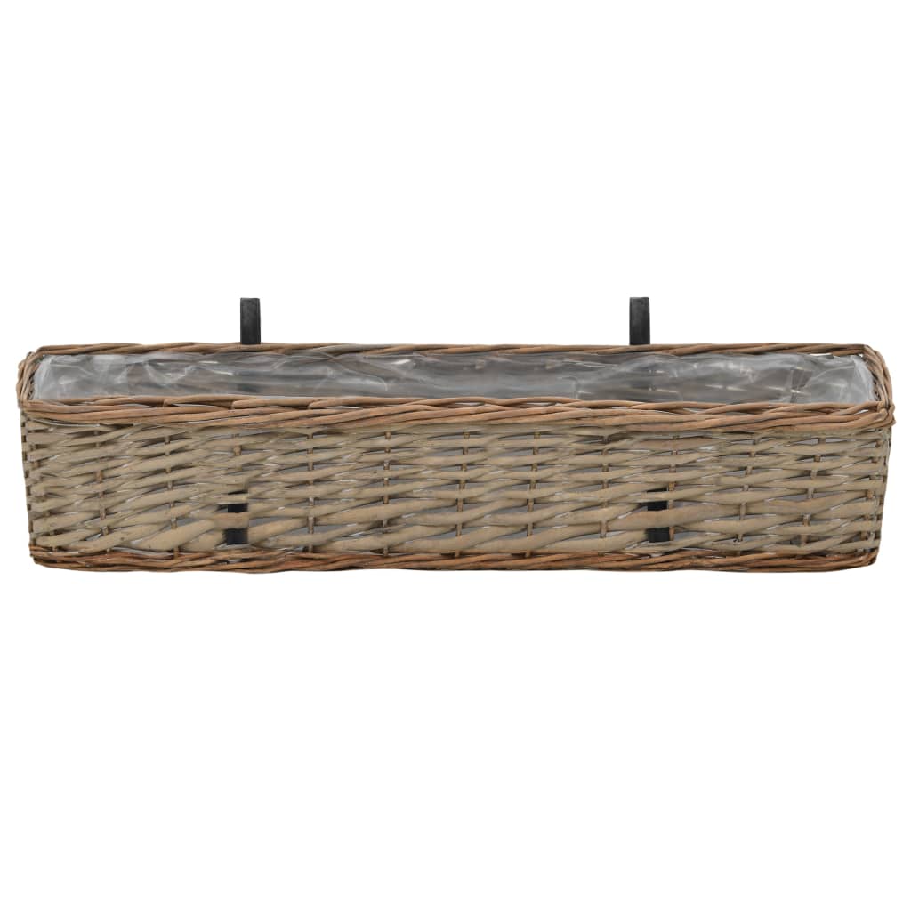 vidaXL Donice balkonowe, 2 szt., wiklina z wyściółką z PE, 80 cm