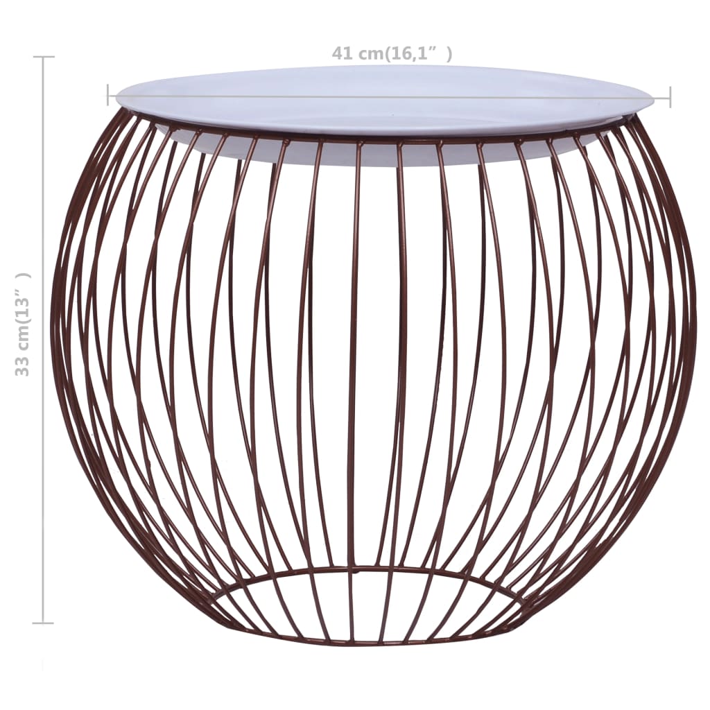 vidaXL Stolik kawowy, złoty, Ø 41 cm
