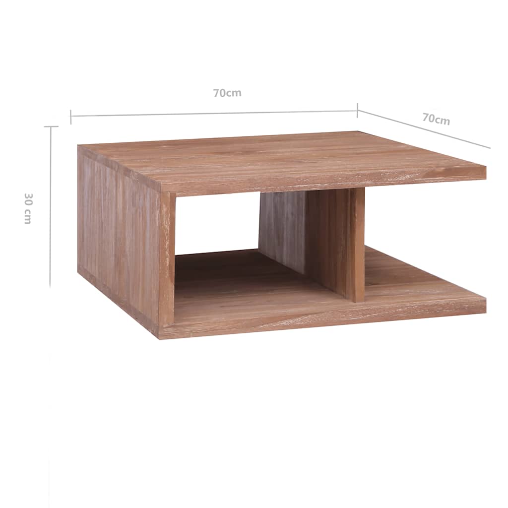 vidaXL Stolik kawowy, 70 x 70 x 30 cm, lite drewno tekowe